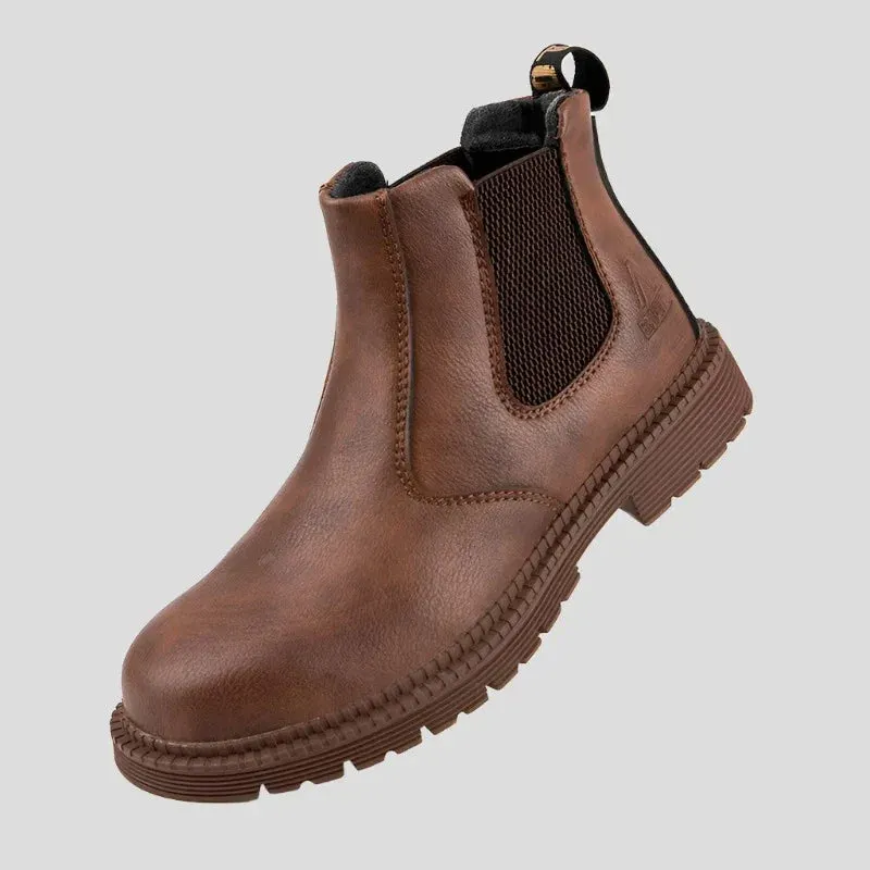 Steel Toe Leather Boots for Men Waterproof Safety Work Shoes Maxct