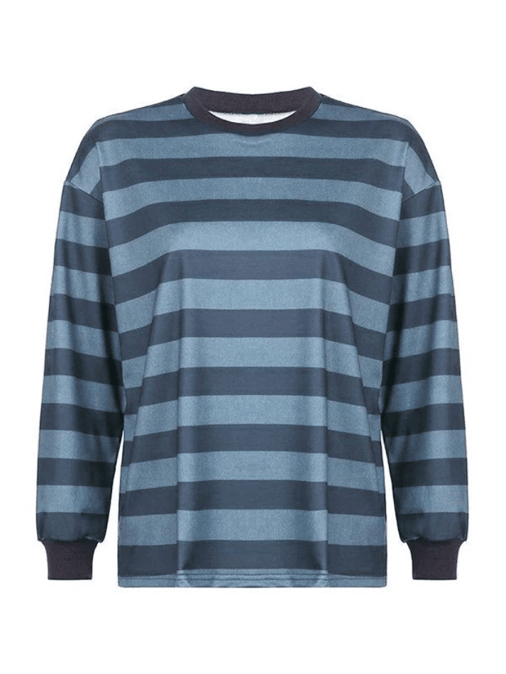Maxct Vintage Striped Oversized Pullover Sweatshirt