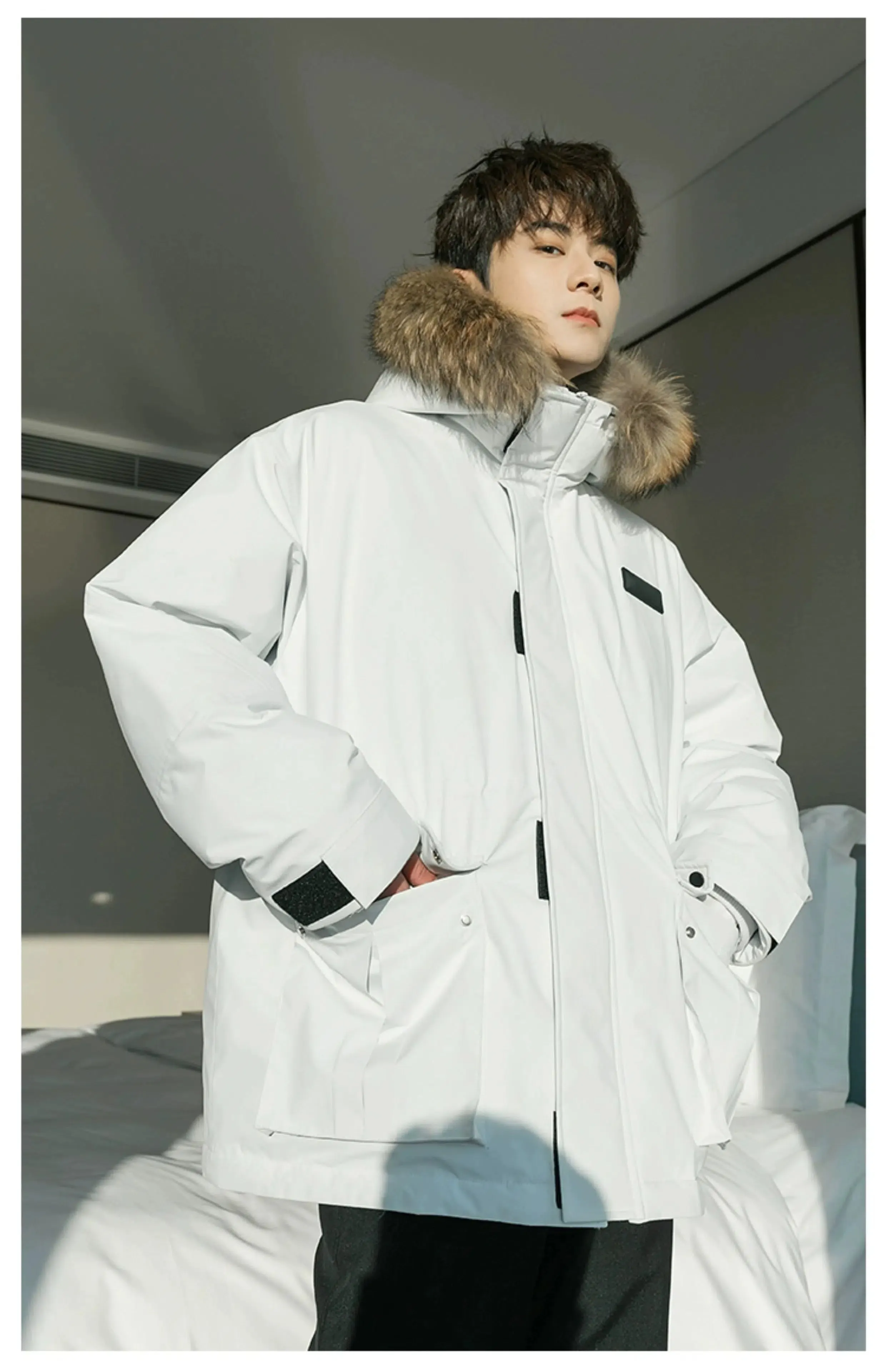 Maxct Fur Collar Velcro Ski Jacket