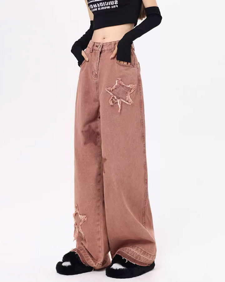 Star Aesthetic Pink Jeans Maxct