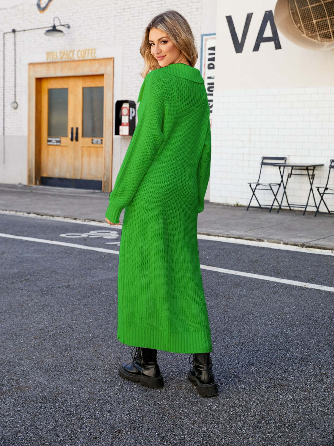 Maxct &Full Size Collared Open Front Duster Cardigan - Image 3