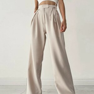 Maxct Palazzo Tied Wide Leg Dress Pants