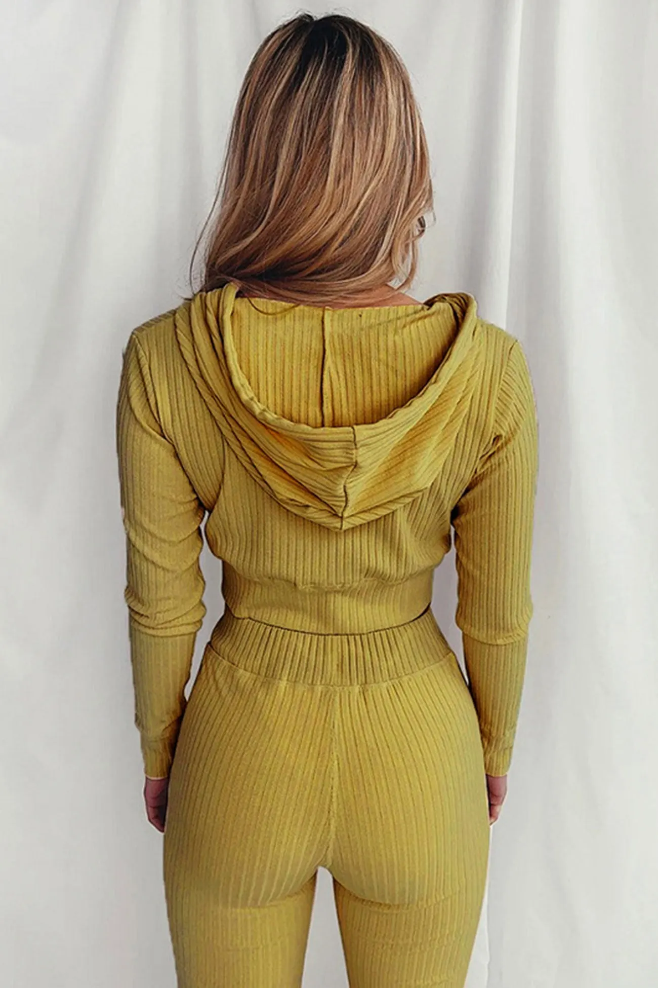 Maxct Ribbed Knit Hoodie Long Pants Suits
