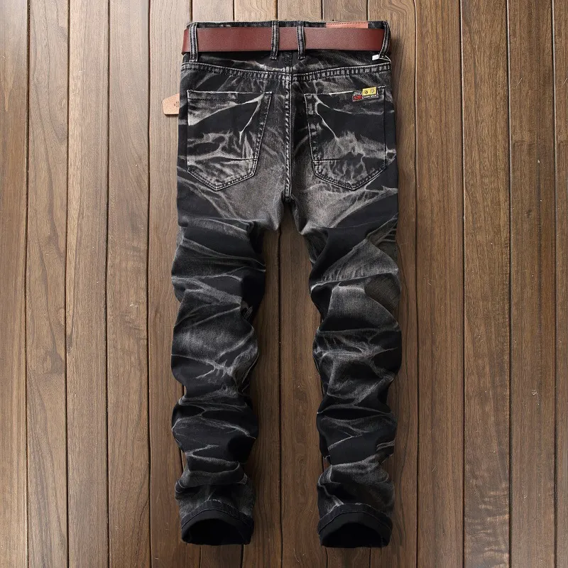 Men's New Zipper Distressed Straight Retro Jeans Best Sellers
