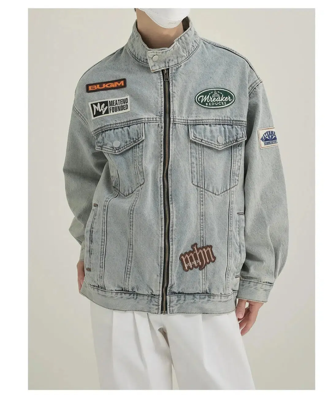 Maxct Racing Print Label Denim Jacket