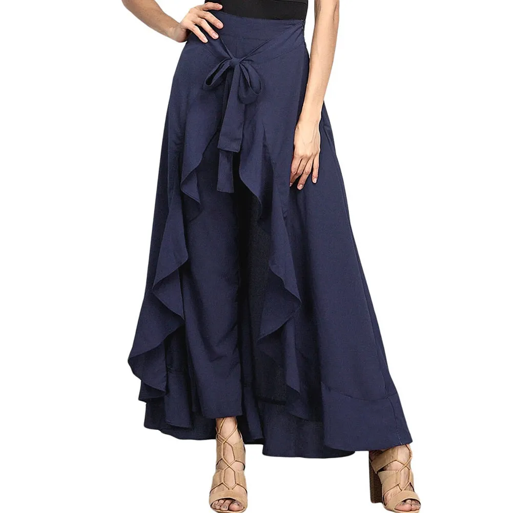 Women's Ruffled High-Waist Palazzo Pants