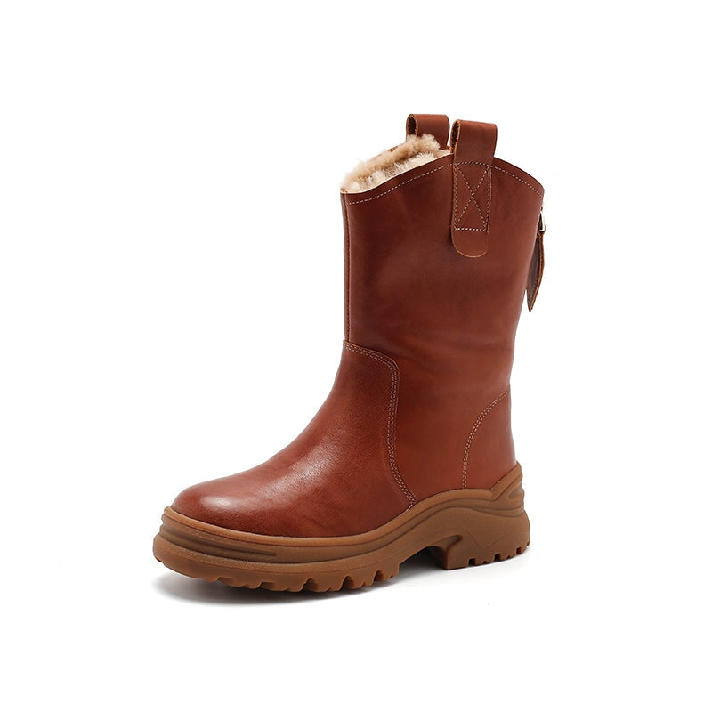 Womens Short Boots Snow Boots Have Fleece Lined for Cold Winter Maxct