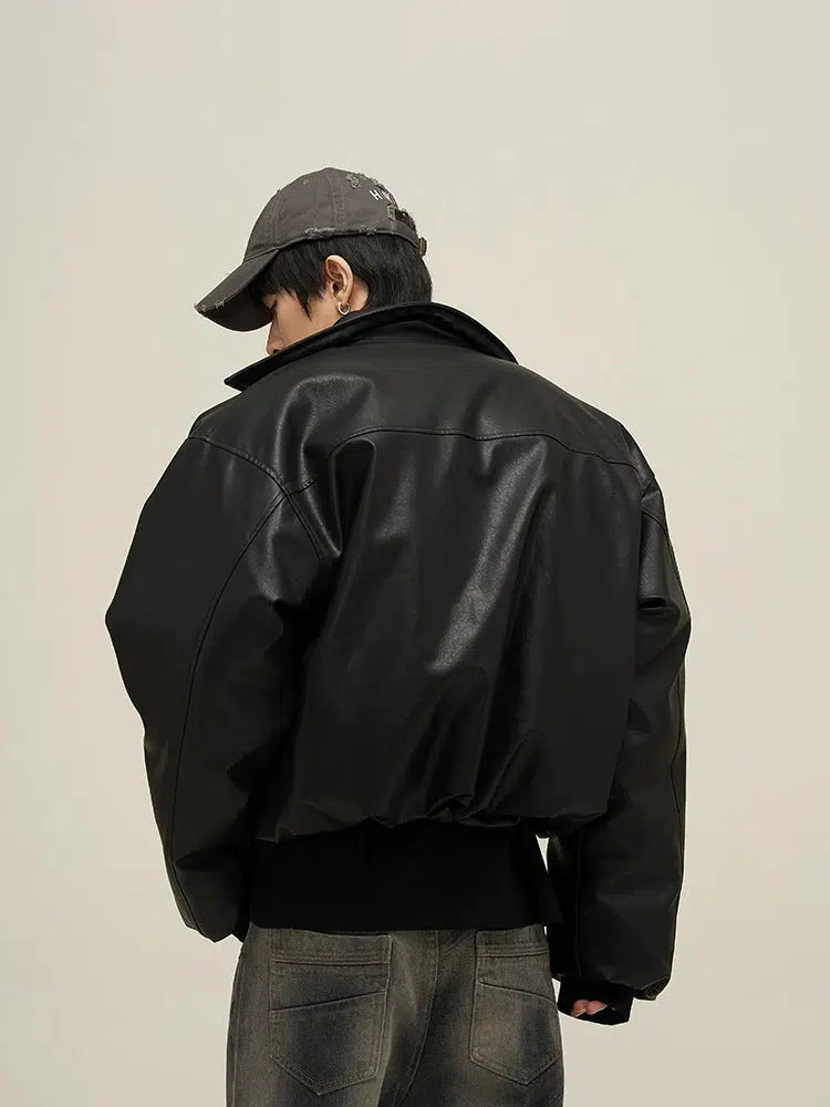 Maxct Full Zip Short Leather Jacket