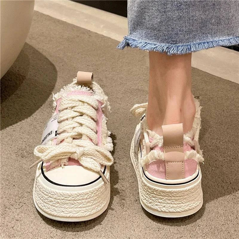 Shoes for Teen Girls Canvas Platform Sneakers Maxct
