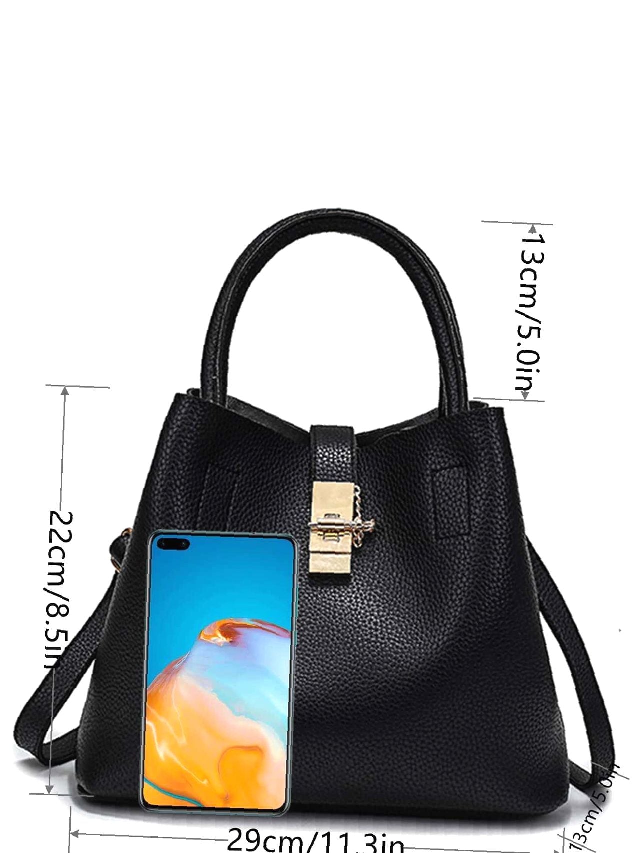 Maxct - Twist Lock Top Handle Bucket Bag  - Women Tote Bags