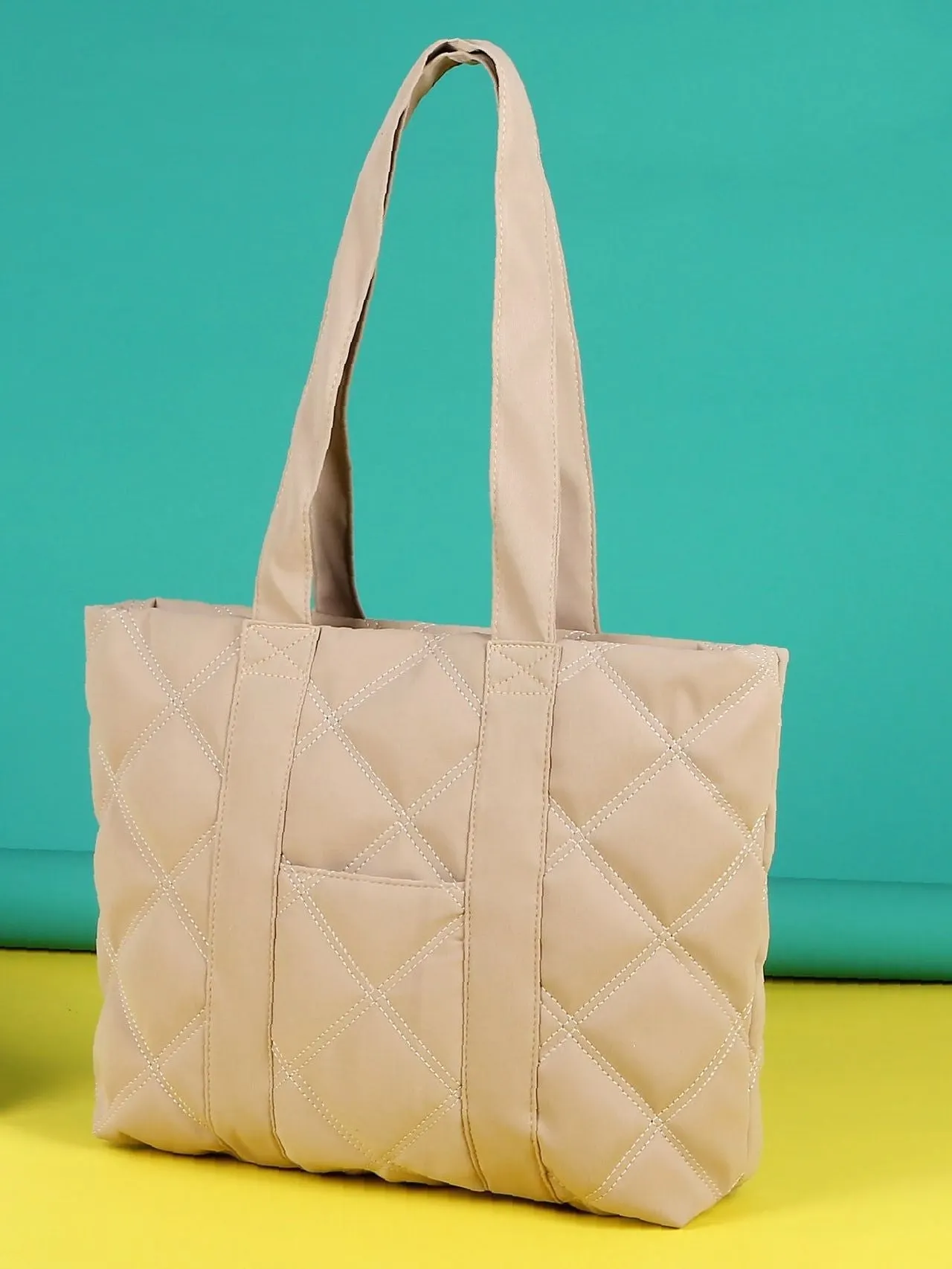 Maxct - Minimalist Quilted Shoulder Tote Bag  - Women Tote Bags