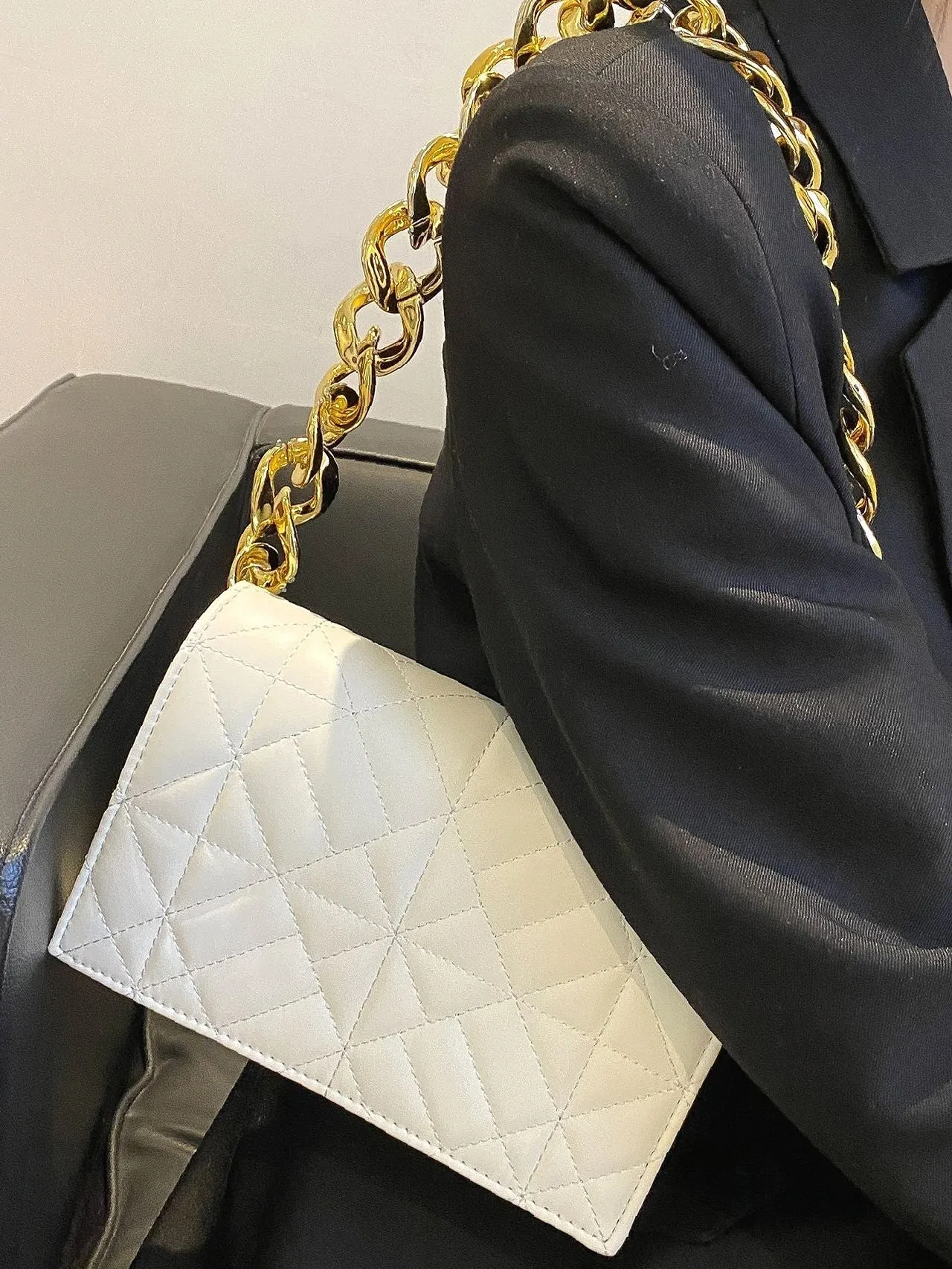 Bag For Love - Quilted Chain Square Bag  - Women Maxct Bags