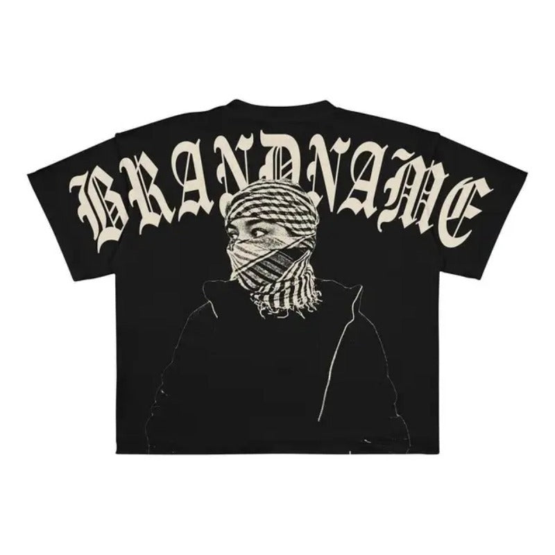 Maxct 90S Streetwear Street T-Shirt Y2K Men'S Hip Hop Pattern Printed Round Neck Oversized T-Shirt New Harajuku Gothic Short Sleeve Top Clothing 0924