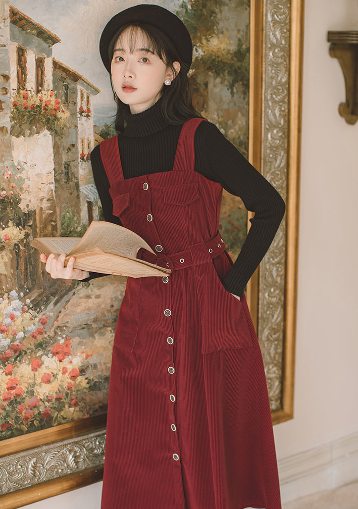 Corduroy Button Up Midi Dress Maxct
