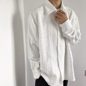Maxct Kami No.2133 Twisted Knitted Collar Shirt