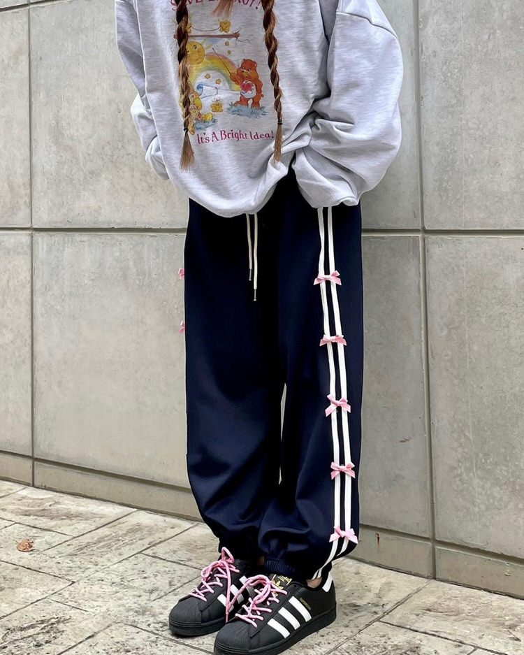 Coquette Bows Side Stripe Pants Maxct