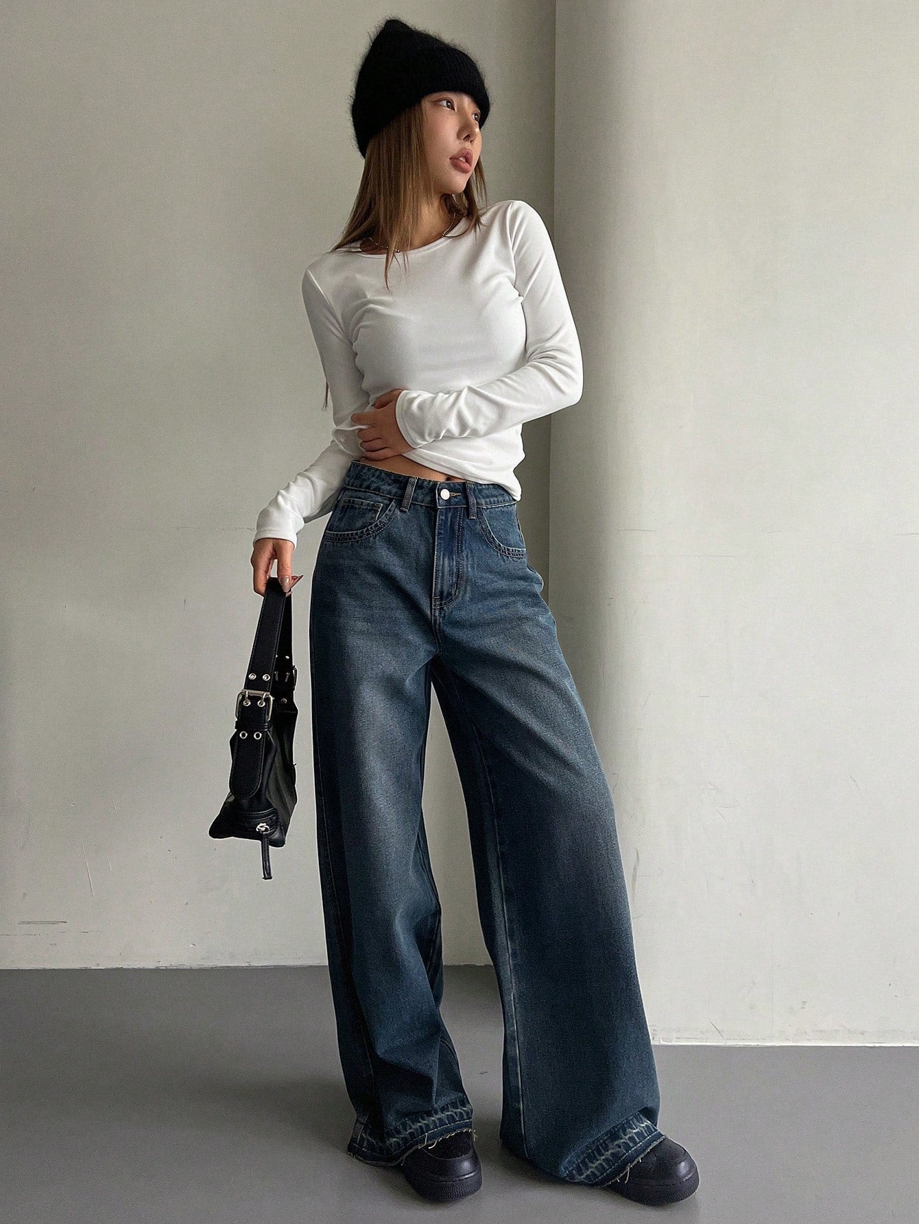 Maxct Ladies' Fashionable Wide Leg Denim Pants