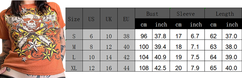 Y2K Vintage Cyber Graphic T-shirt Halloween Retro Grunge Star Print Pullovers Tops Japanese Style Emo Short Sleeve Baggy Tees