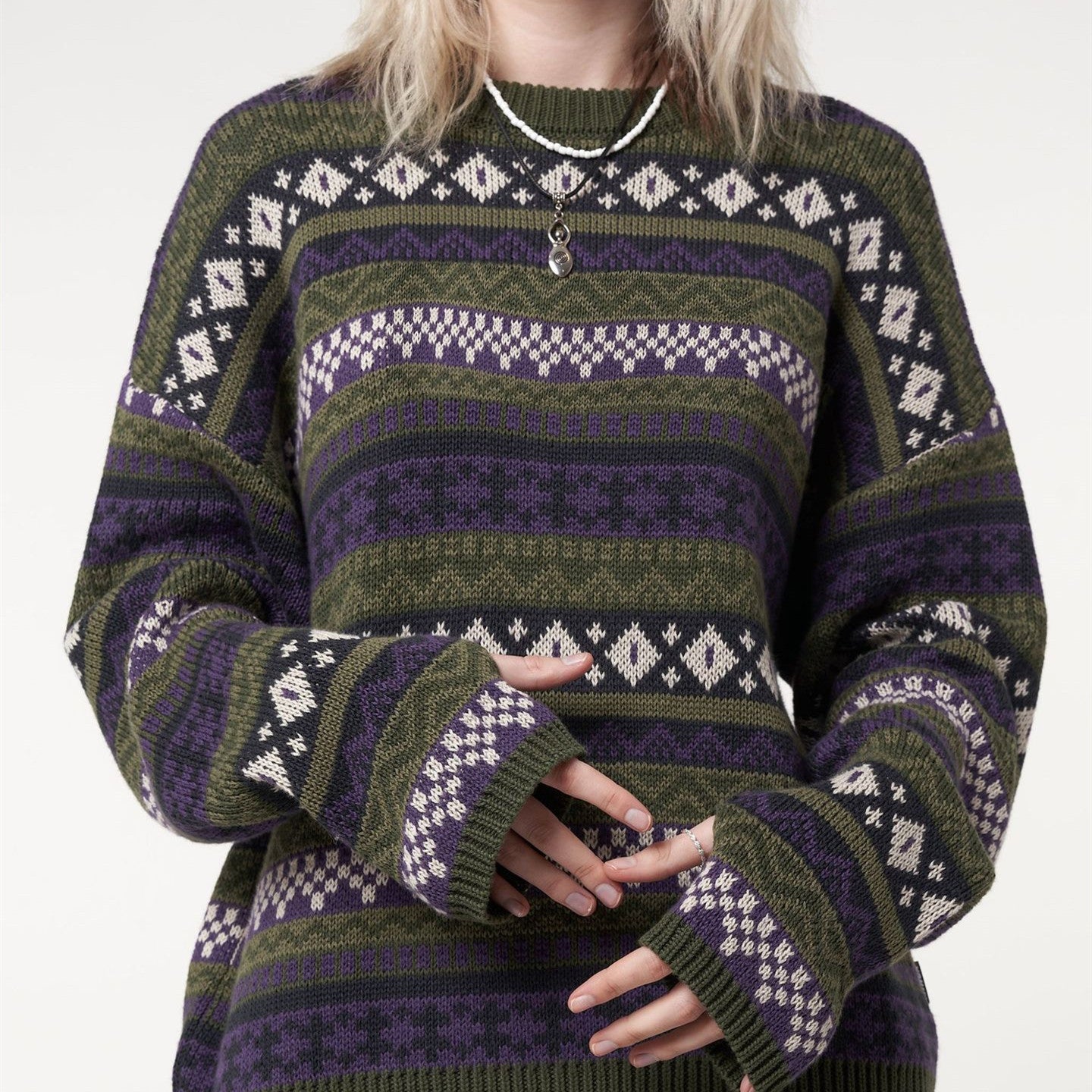 Maxct Long Sleeve Downtown Jacquard Sweater