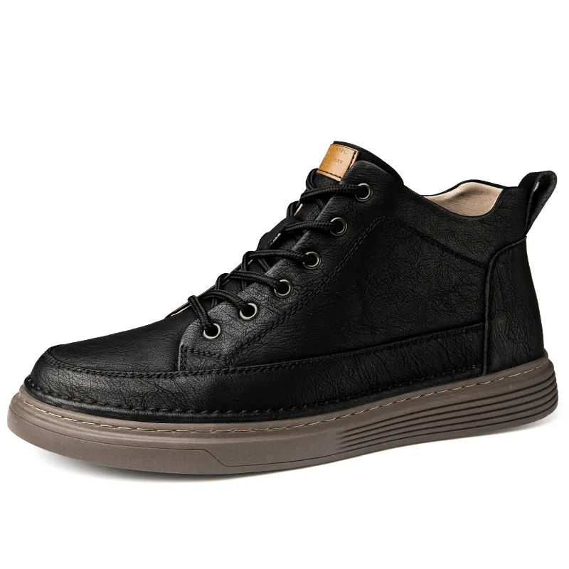 Men's Leather Motorcycle Boots - true deals club