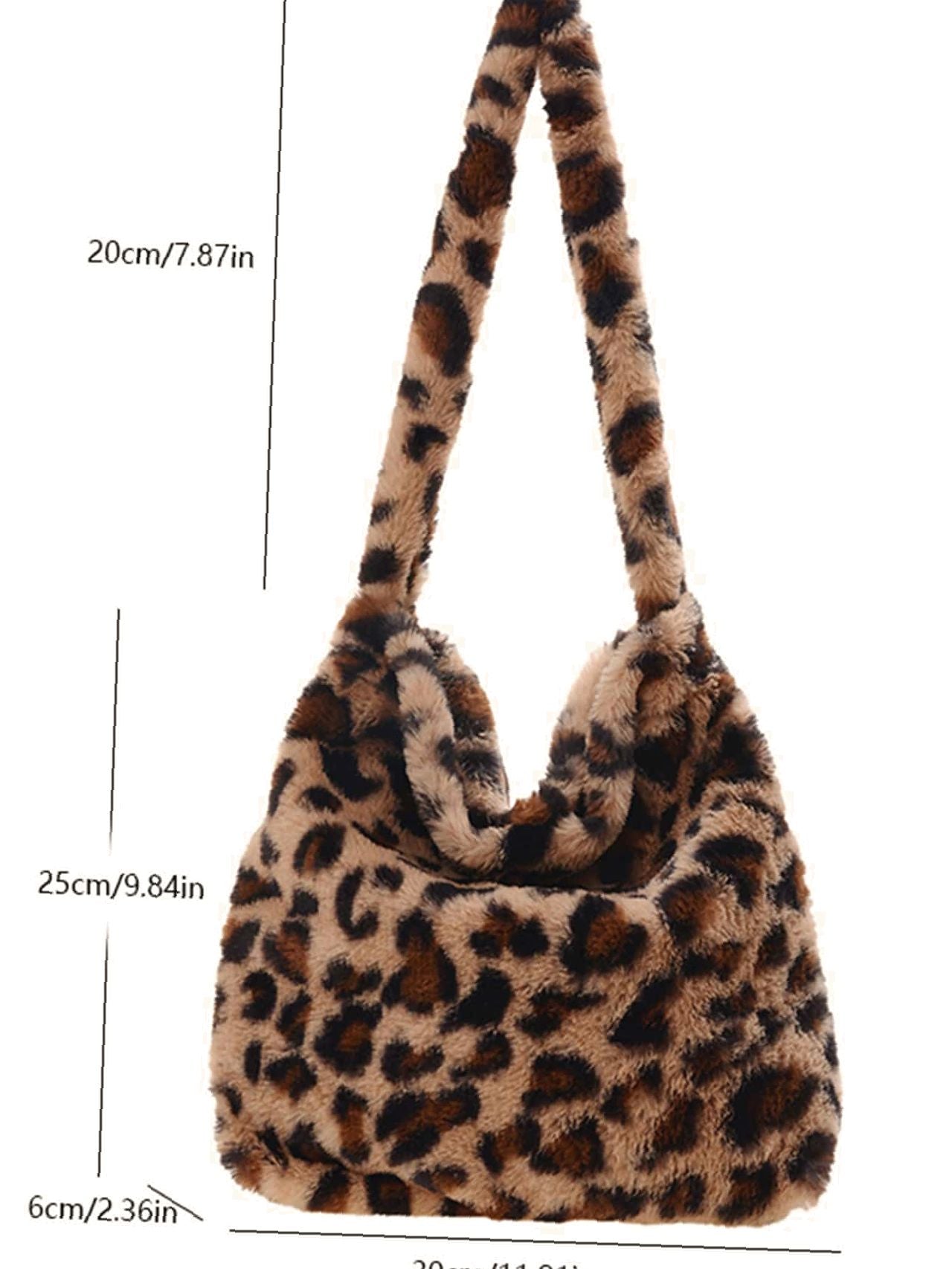 Bag For Love - Fluffy Leopard Pattern Square Bag  - Women Maxct Bags