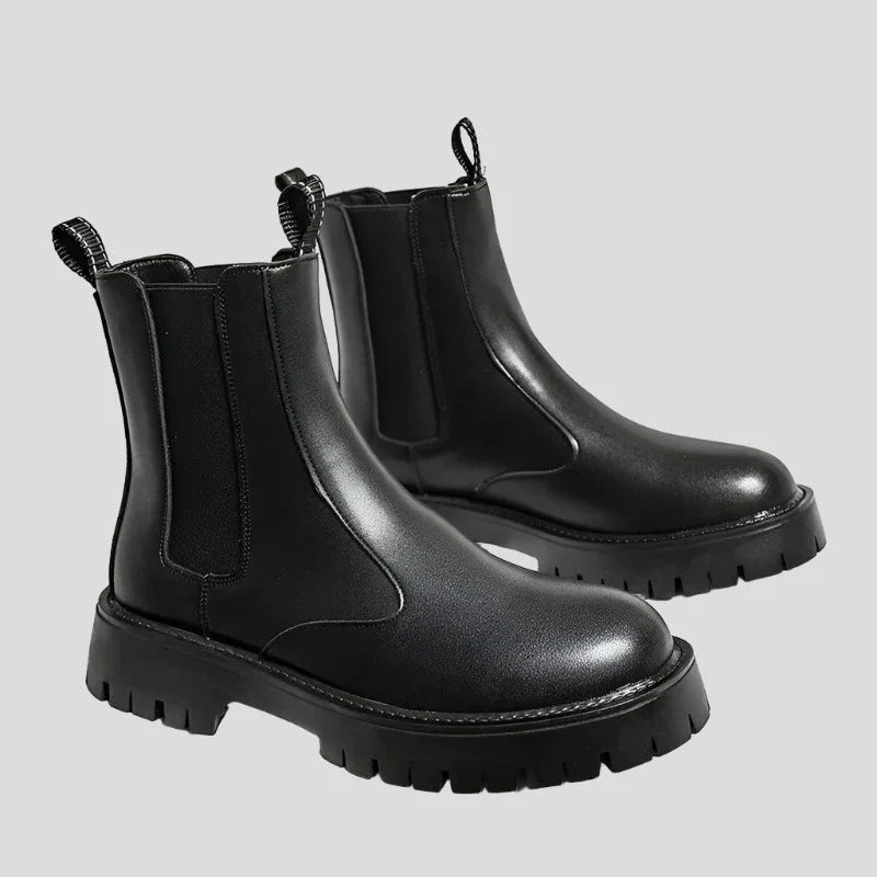 Leather Chelsea Ankle Boots - Easy Slip-On Style for Men Maxct