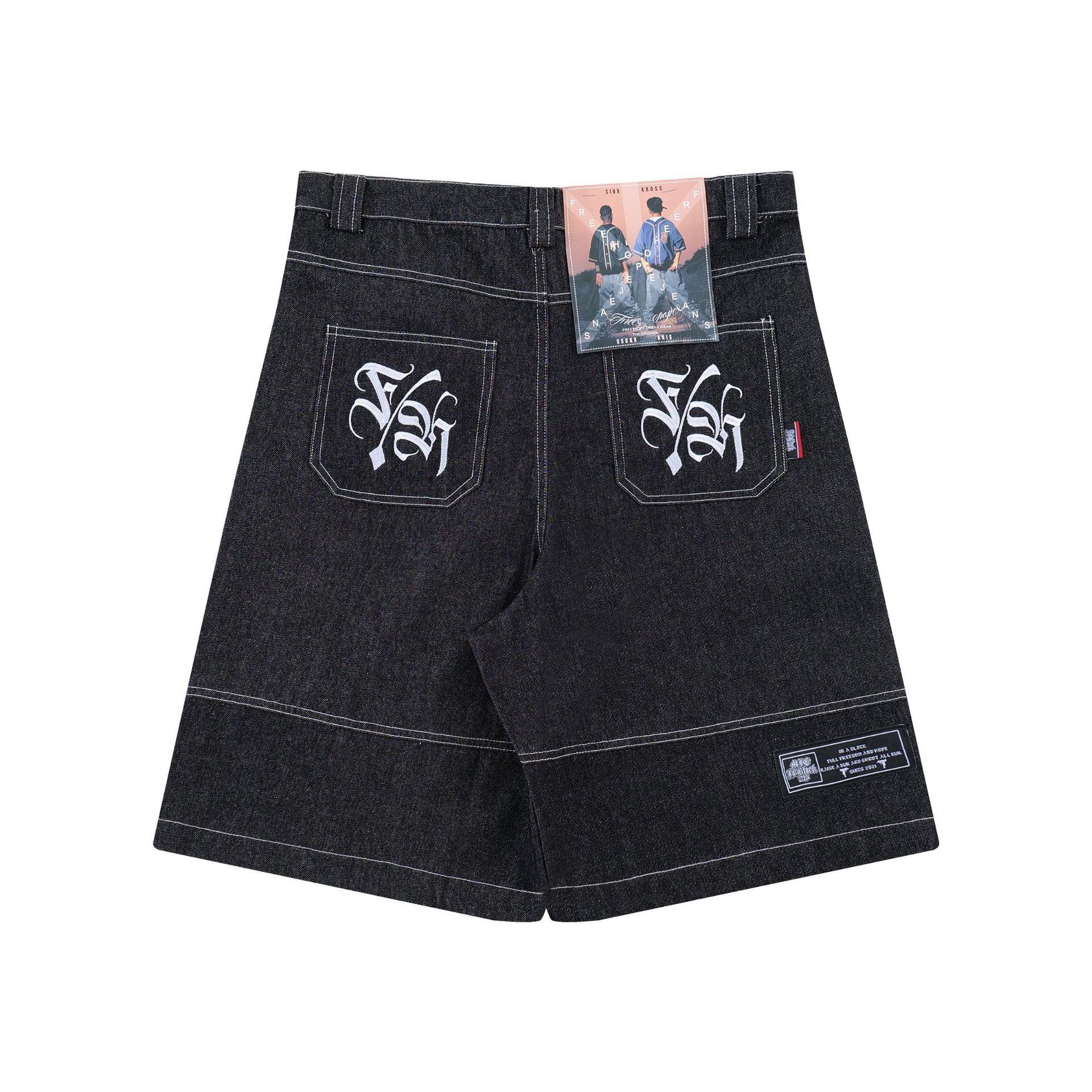 Oversized Jorts Summer Jeans Shorts Men's Wide Leg Baggy Y2K Denim Shorts