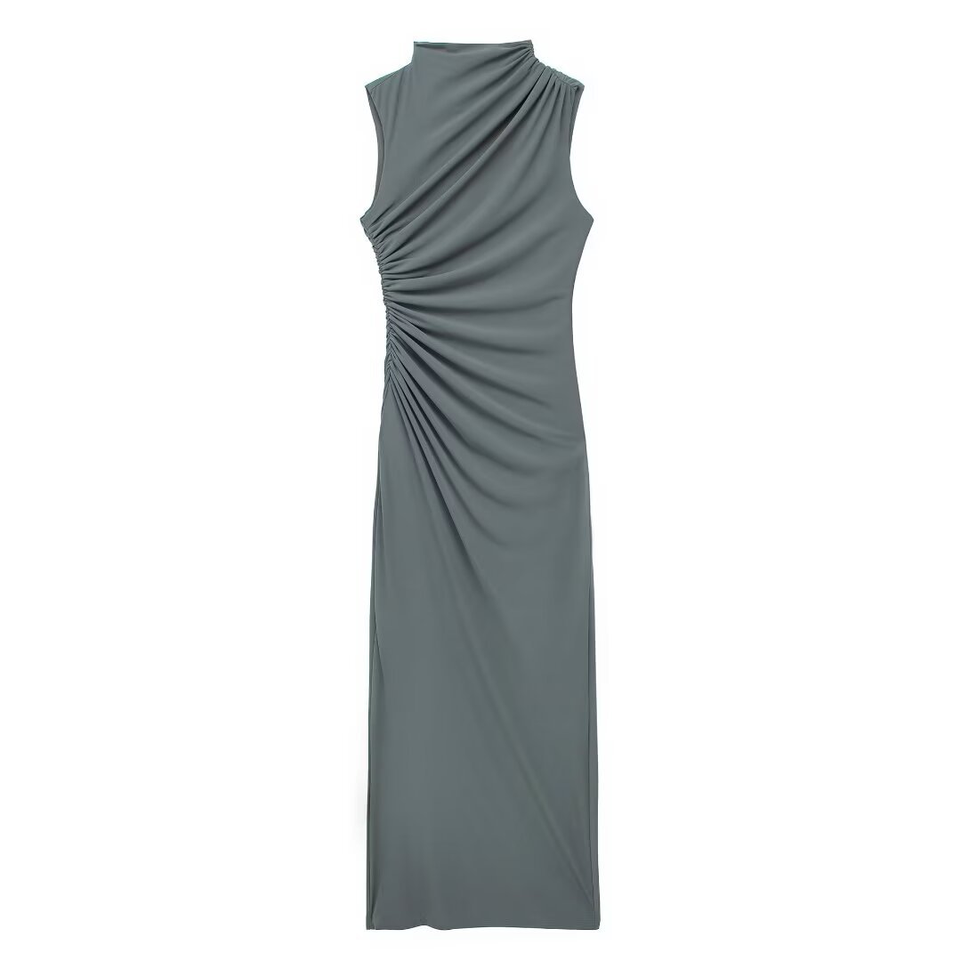 Maxct New Pleated Trim Sleeveless Flute Dress 3152200