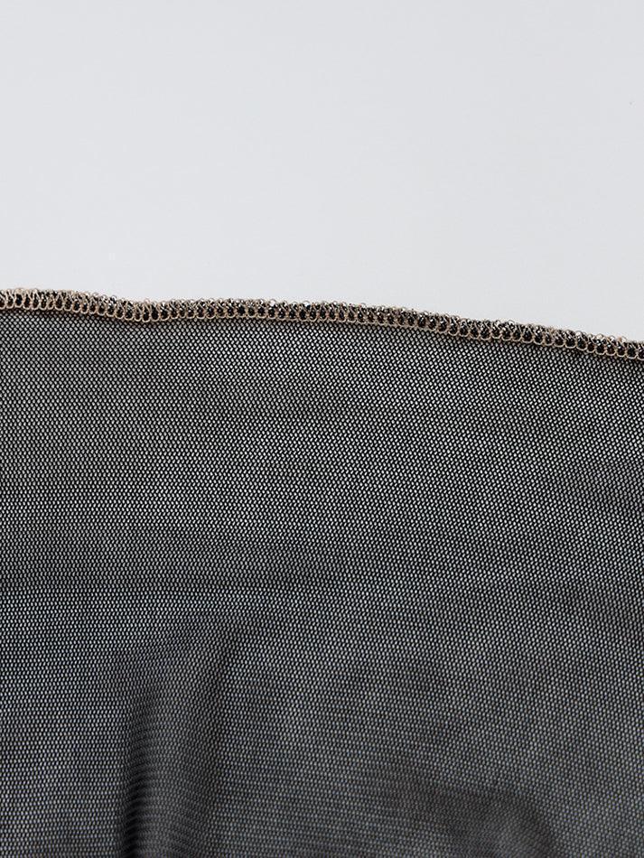 Maxct Mesh Long Sleeve Crop Blouse