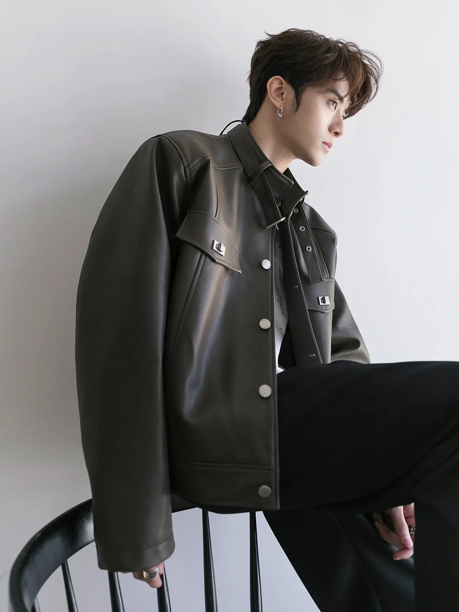 Maxct Dark Brown Leather Motorcycle Jacket