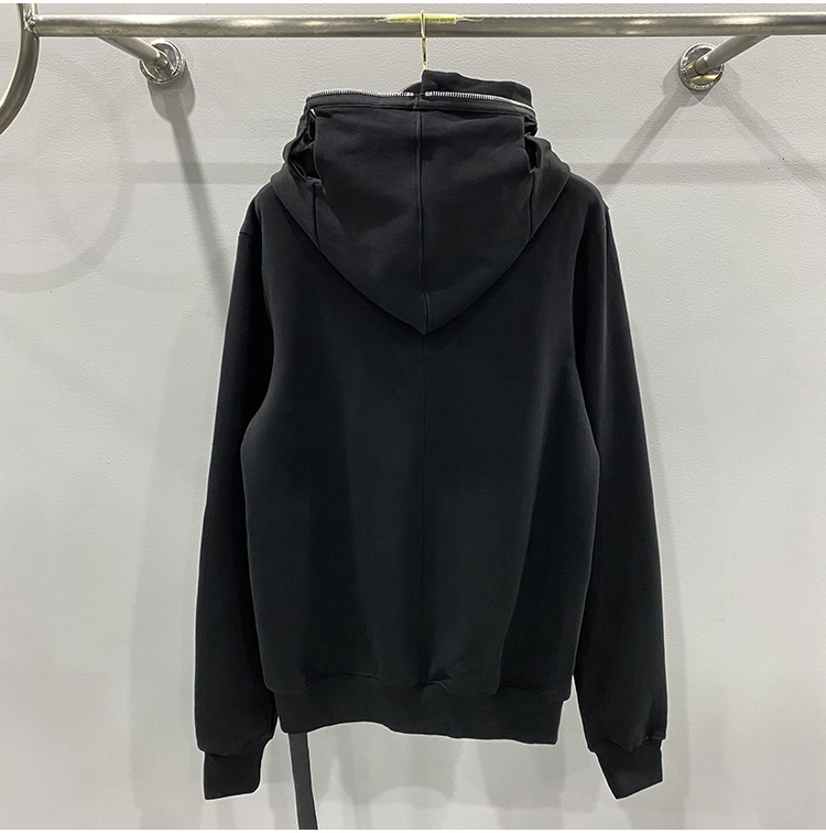 Men's Shark Zip Black Cotton Hoodie - true deals club