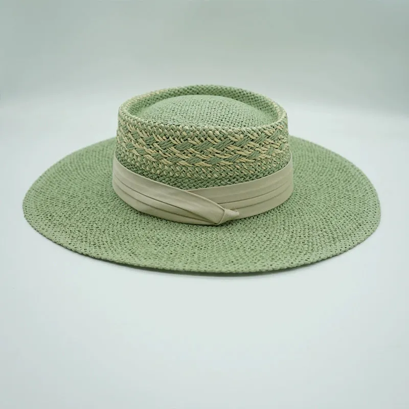 Maxct Straw Hat Japanese Style Black Brown Panama Women's Beach Big Brim