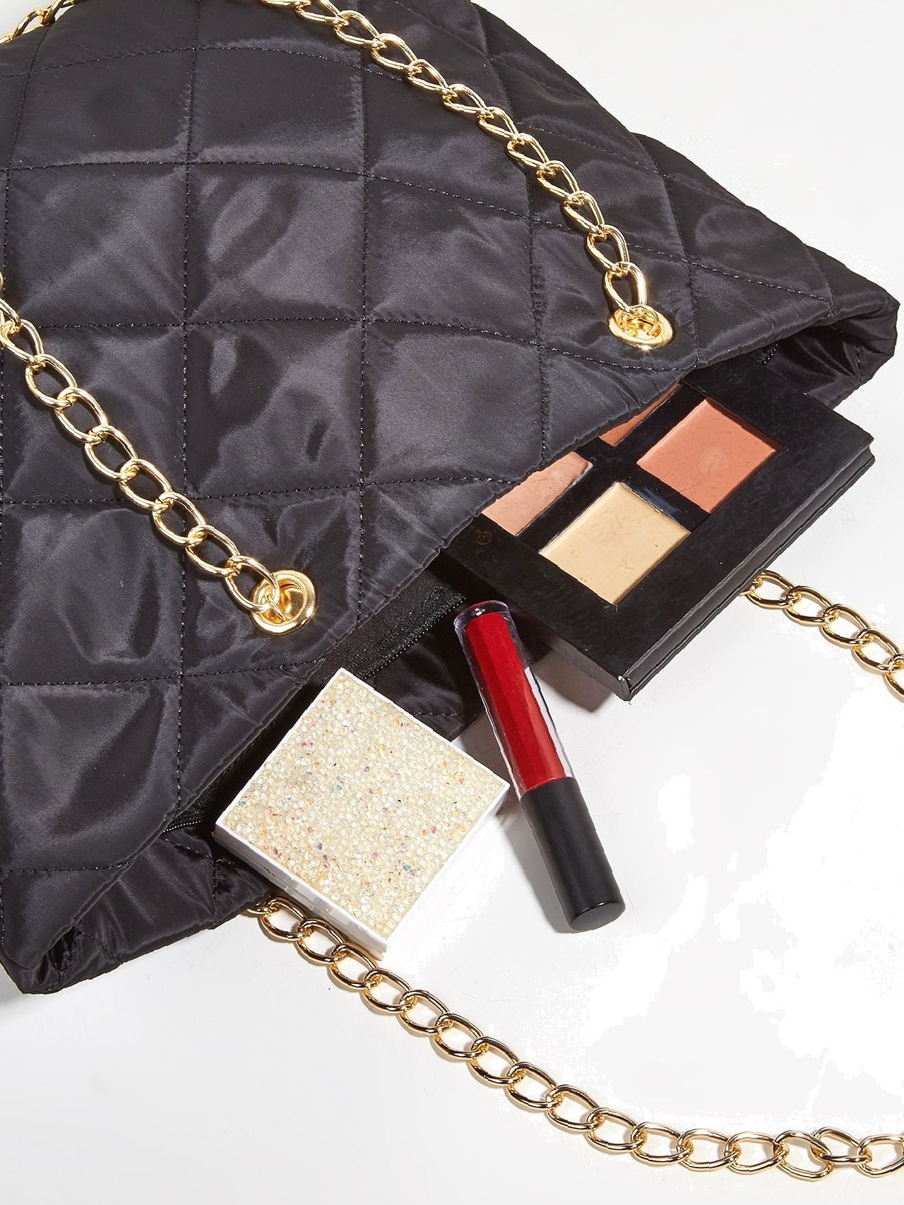 Maxct - Quilted Embossed Chain Shoulder Tote Bag  - Women Tote Bags