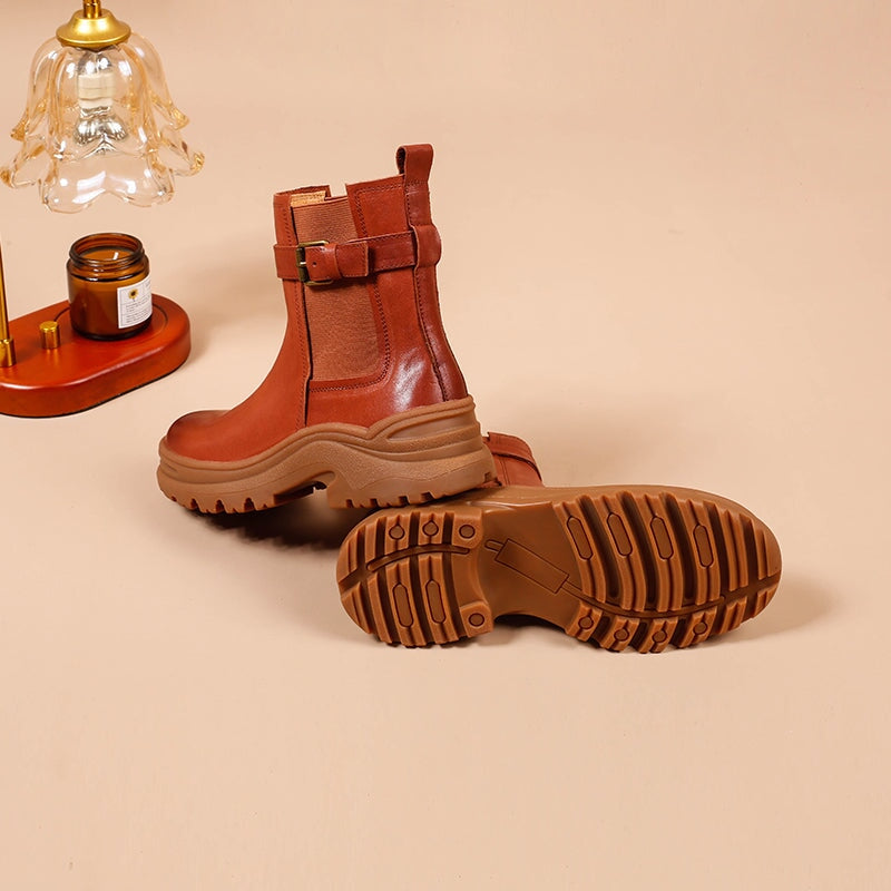 Womens Retro Ankle Boots Snow Boots Have Fleece Lined for Cold Winter Maxct