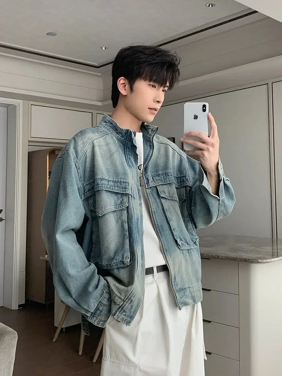Maxct Washed Light Blue Denim Jacket