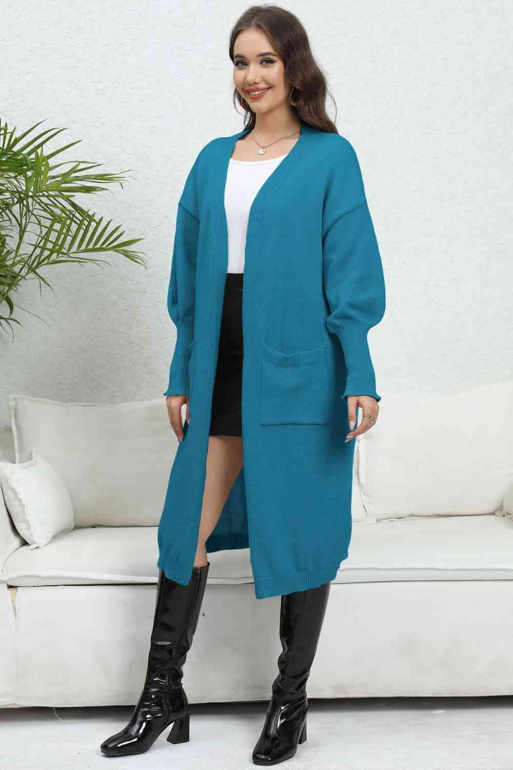 Maxct &Open Front Dropped Shoulder Cardigan