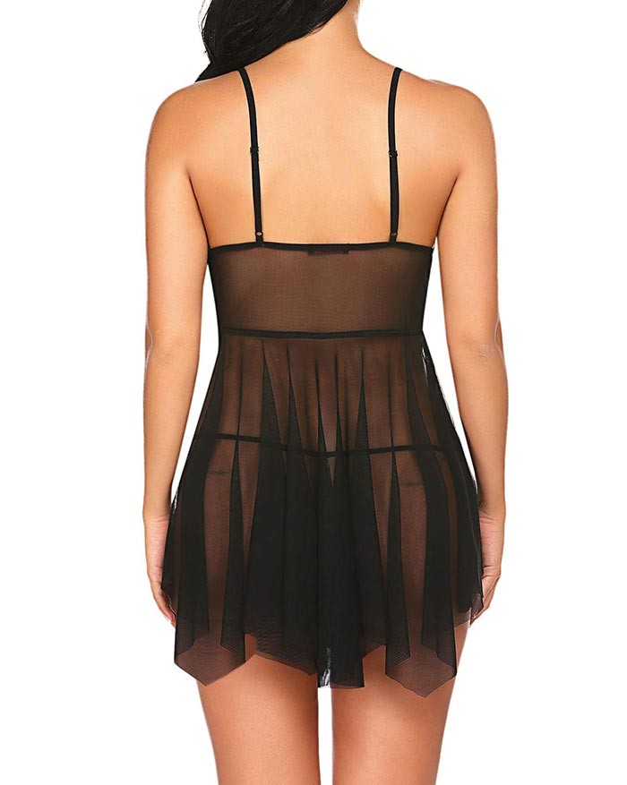 V-Neckline Lace Pajama Dress Maxct