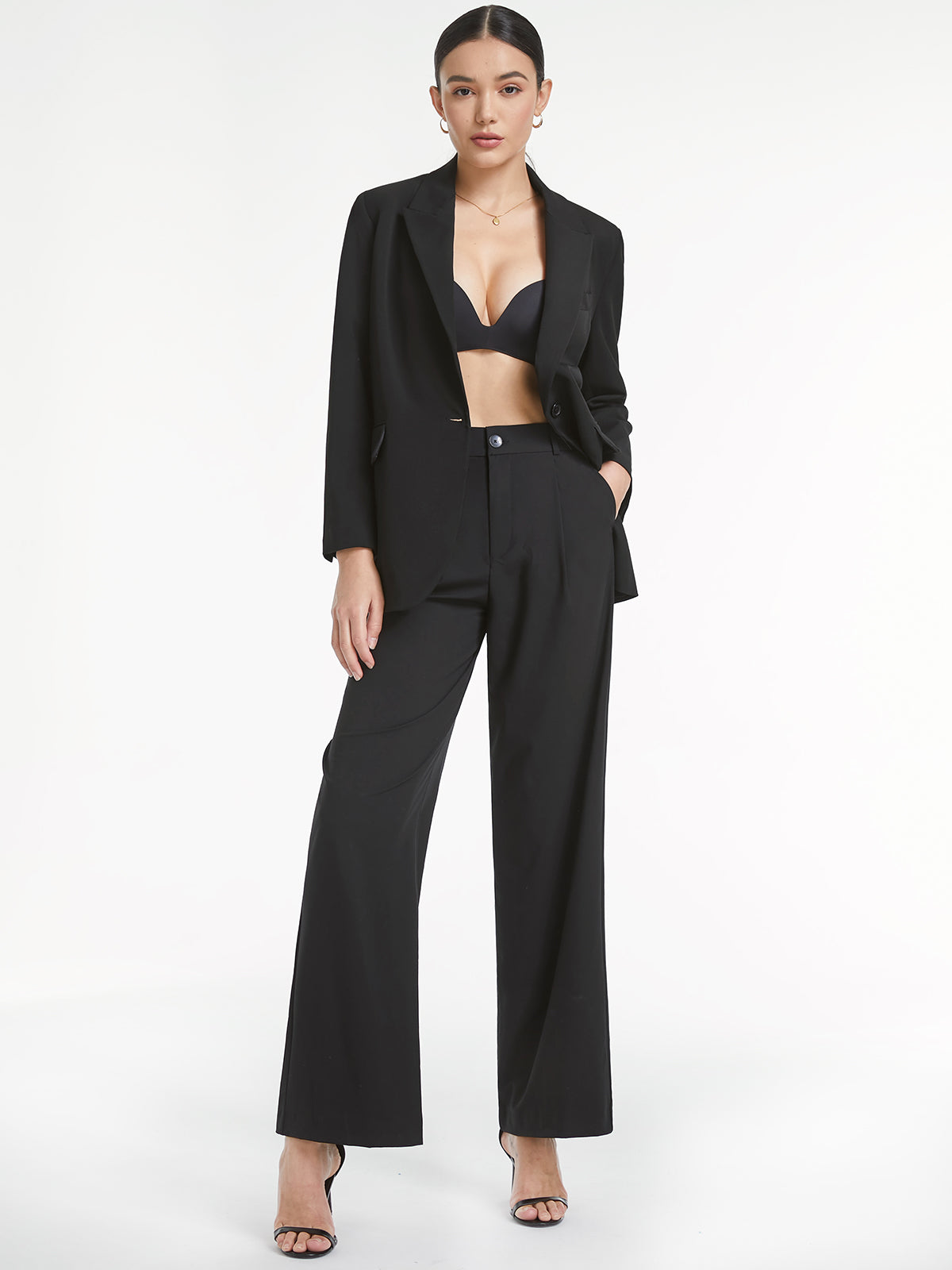 Maxct High Waisted Relaxed Straight Leg Dress Pants
