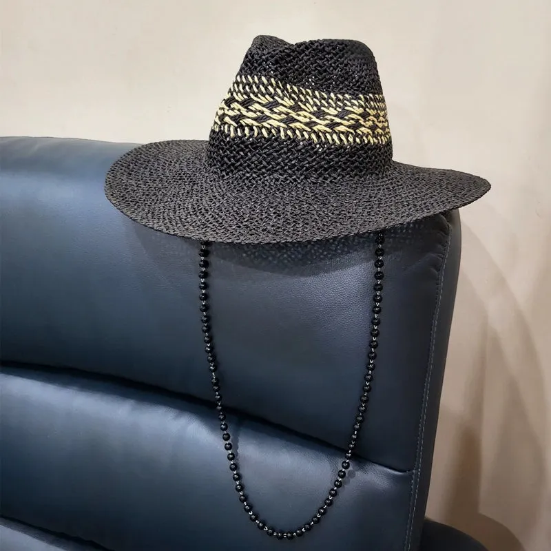 Maxct Straw Hat Japanese Style Black Brown Panama Women's Beach Big Brim