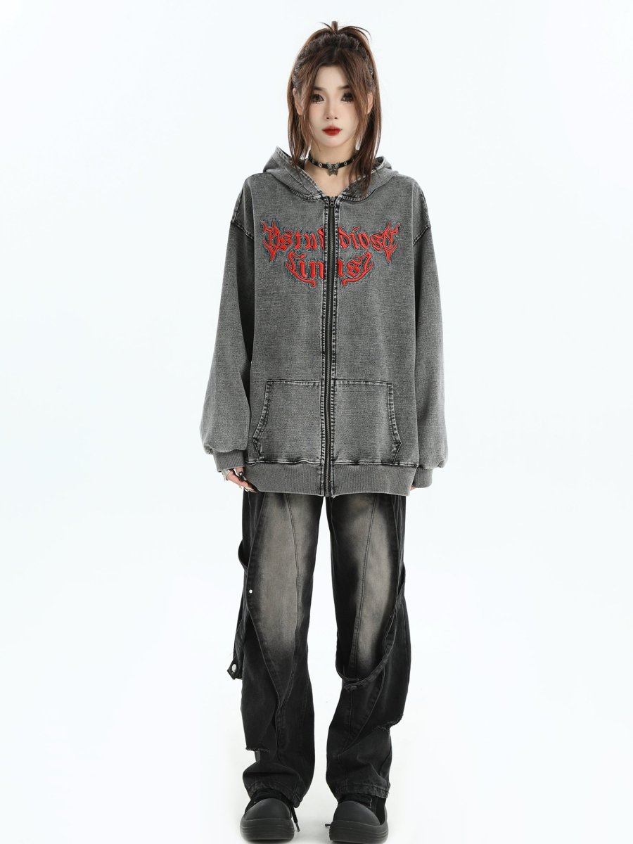 Maxct [Insstudios] Gothic Letter Logo Denim Jacket Na1631