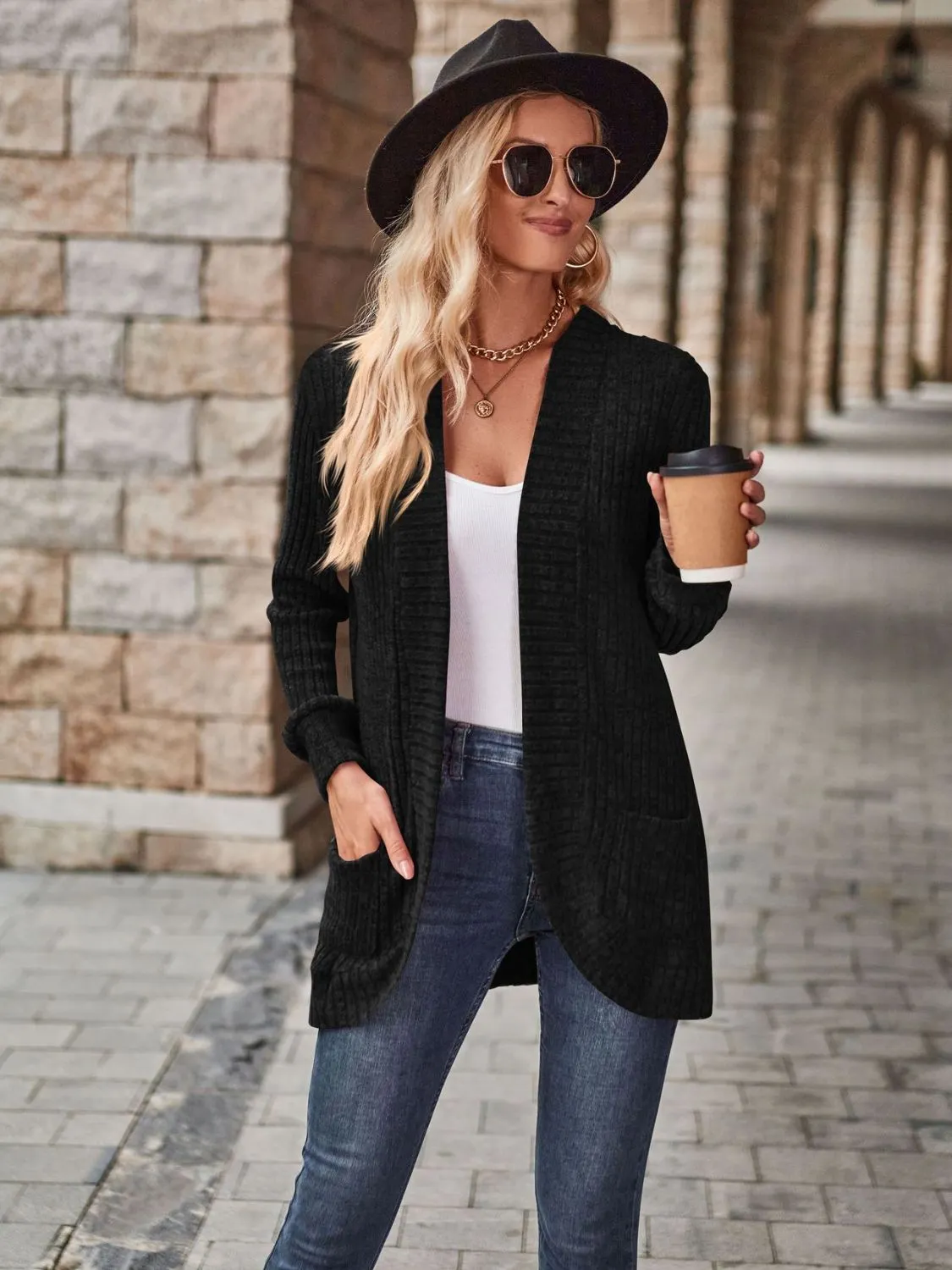 Maxct &Open Front Cardigan with Pockets
