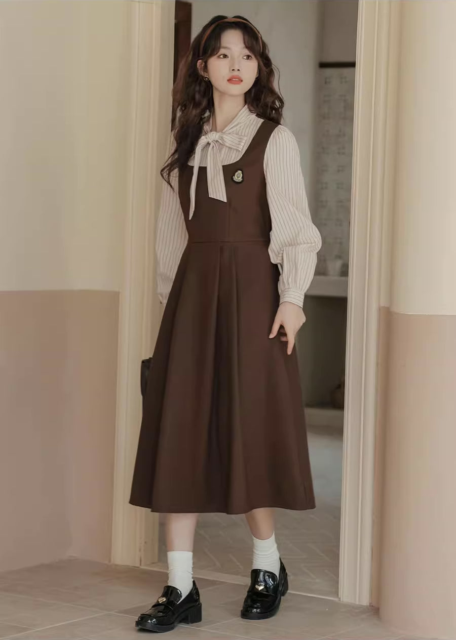 Stripe Academia Twofer Midi Dress Maxct