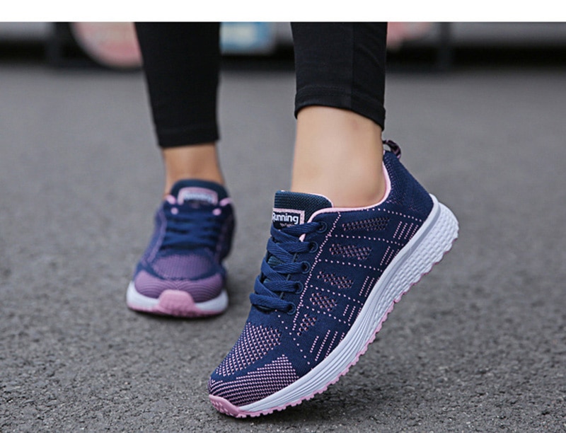 Women's Casual Breathable Mesh Flat Sneakers - true deals club