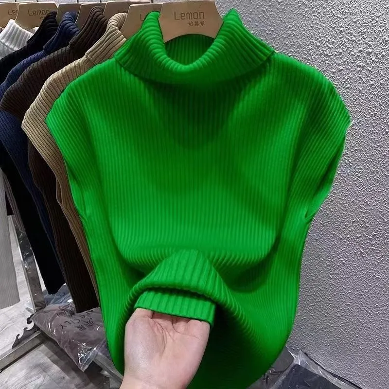 Maxct Sweater Vests Women Solid Slim All-match 7 Color Autumn Winter Tops Chic Female Knitted Basic Outerwear Vintage Mujer