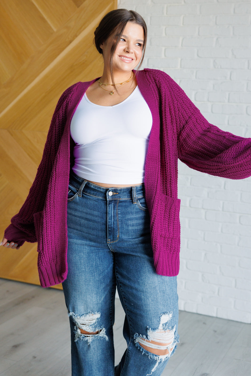 Maxct &Maybe Monday Cardigan in Berry