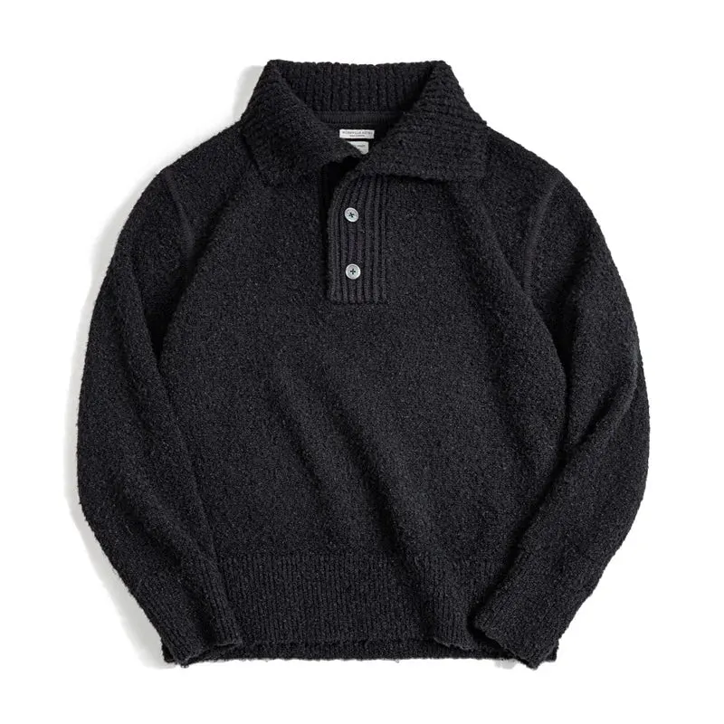 Maxct Boucle Knit Button Neck Sweater