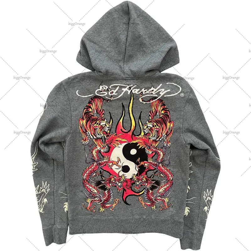 Maxct Y2K Hoodies Joker Casual Versatile Harajuku Style Zipper Sweatshirt Men Gothic Rock Skull Bones Oversized Hoodie Men Streetwear 1017