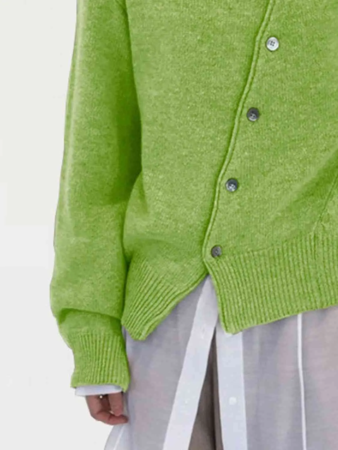 Maxct &Dropped Shoulder Buttoned Cardigan