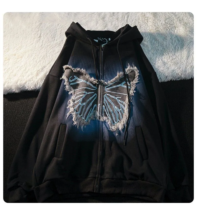 Butterfly Hoodie - Y2k Patch Design