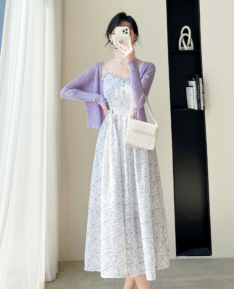 May Flowers Lace Up Cami Dress Maxct